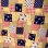 画像1: Vintage flower&checkered patchwork printed cloth (1)