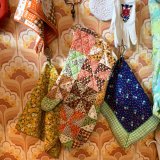 Vintage patchwork printed quilting mittens