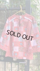 Vintage flower patchwork printed top