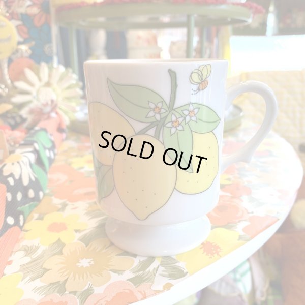 画像1: Vintage lemon flower printed stacking mug  B