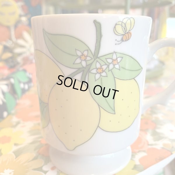 画像2: Vintage lemon flower printed stacking mug  B