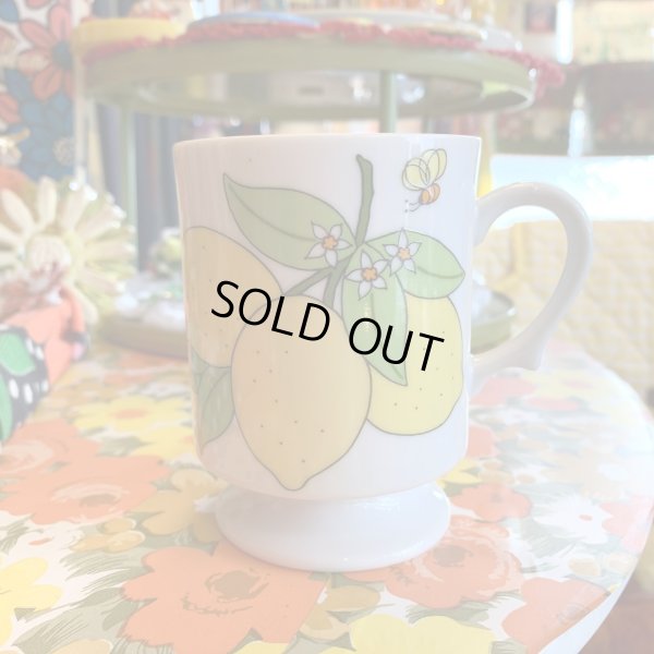 画像1: Vintage lemon flower printed stacking mug　A