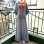 画像1: Vintage cross stitch navy checkered ruffle sleeves dress (1)