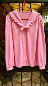 (E様専用) Vintage pk ruffle collar blouse