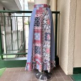 Vintage flower patchwork long skirt