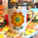 Vintage flower printed mug A