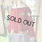 Vintage wh/rd patch sailor collar stadium jumper