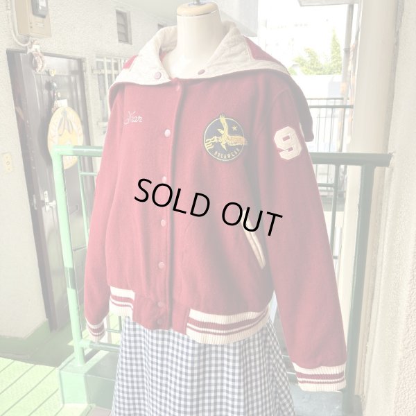 画像1: Vintage wh/rd patch sailor collar stadium jumper