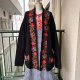 Vintage flower pattern knit cardigan