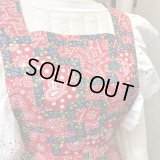 Vintage bandana&flower patchwork printed apron dress