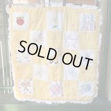Vintage embroidery reversible patchwork quilt mat cover 