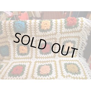 画像: カラフル　Flower Knit Blanket