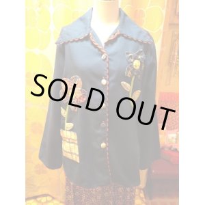 画像: ネイビーFLOWERパッチシャンブレーShirt