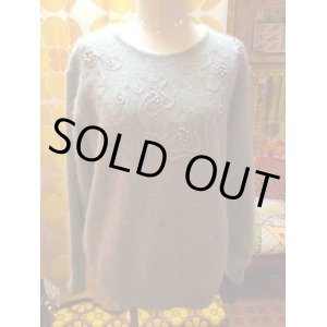 画像: グレーモヘアビジューKnit