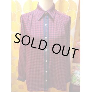 画像: BK/RD デザインチェックポリShirt