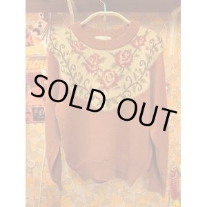 画像: オレンジ・ブラウンFLOWER Knit