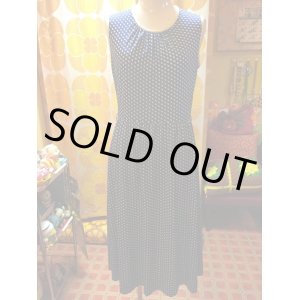 画像: ホワイト/ネイビー　ノースリーブワンピース