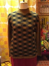 画像: マスタード菱形模様knit