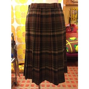 画像: WOOL plaid pleats skirt
