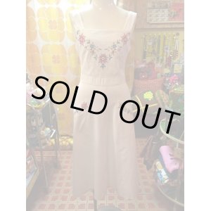 画像: FLOWERクロスステッチコットンキャミワンピース