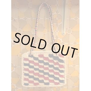 画像: ストロー素材　トリコロールカラーBAG