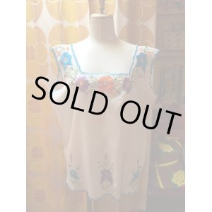画像: FLOWER刺繍ノースリーブTOPS