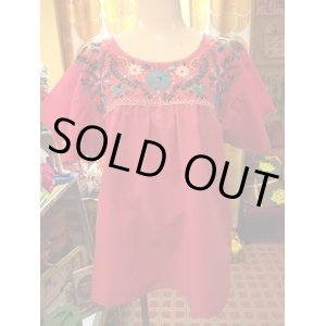 画像: FLOWER刺繍メキシカンTOPS