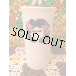 画像: お花飾りのLADY 陶器製グラス