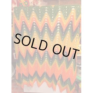 画像: レトロカラーざっくりとした編み目が可愛いKnitブランケット
