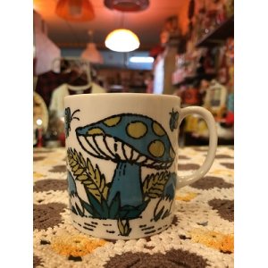 画像: BL/GR ドット柄Mushroom Mug