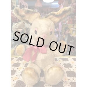 画像: ヴィンテージ Stuffed Doll ピンクりぼんのウサギさん