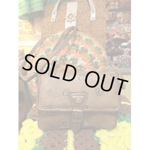 画像: キャメルレザー　ロゴ柄ショルダーBAG