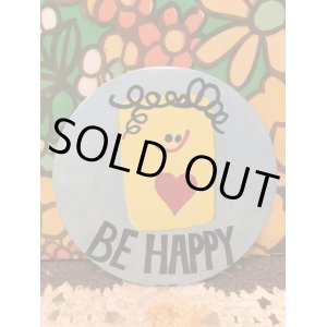 画像: ヴィンテージ BE HAPPY 缶バッチ