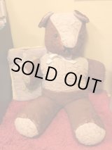 画像: ボタンのおめめにおりぼんの大きなクマさん Vintage StuffedDoll