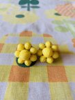 画像1: Light yellow Bobbin Beads Flower earrings