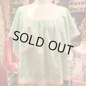 画像: greenyellow ギンガムチェック Squaresleeve Tops