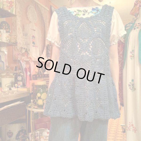 画像4: Light blue Crochet tops 