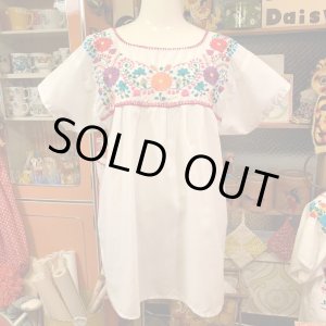 画像: Flower emboridery mexican tops