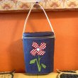 画像1: Denim flower pattern Plastic Bag