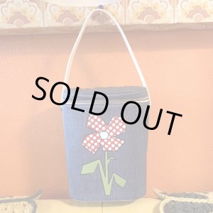 画像: Denim flower pattern Plastic Bag