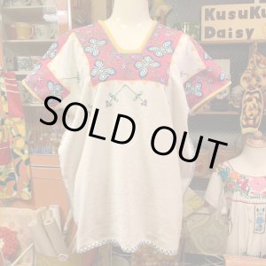 画像: Butterfly Flower Mexican embroidery tops  