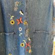 画像2: Butterfly・Flower embroidery sleeveless denim onepiece