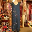 画像1: Butterfly・Flower embroidery sleeveless denim onepiece