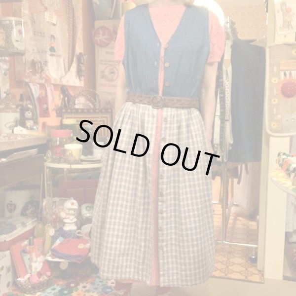 画像4: Denim and Plaid Sleeveless onepiece