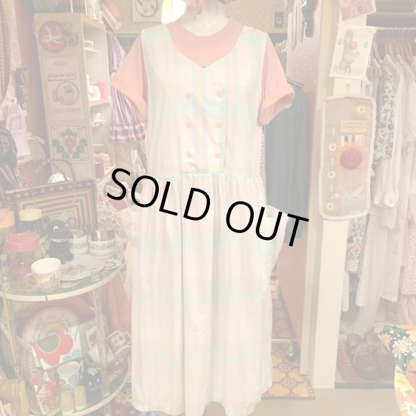 画像1: Pastel madras check sleeveless onepiece