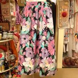 画像: (SALE) Floral pattern flare skirt