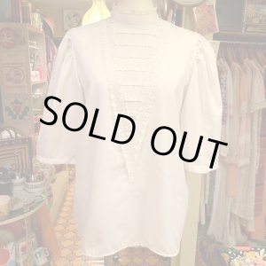 画像: Vintage V laceline white blouse