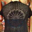 画像2: (SALE) Black flower motif crochet tops