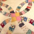 画像14: Vintage double wedding ring pattern patchwork quilt