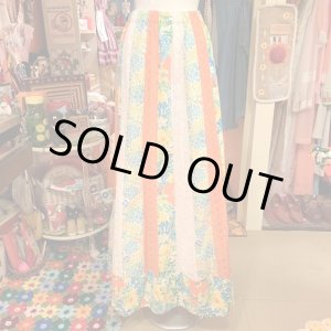 画像: Flower&Cotton lace patchwork long skirt